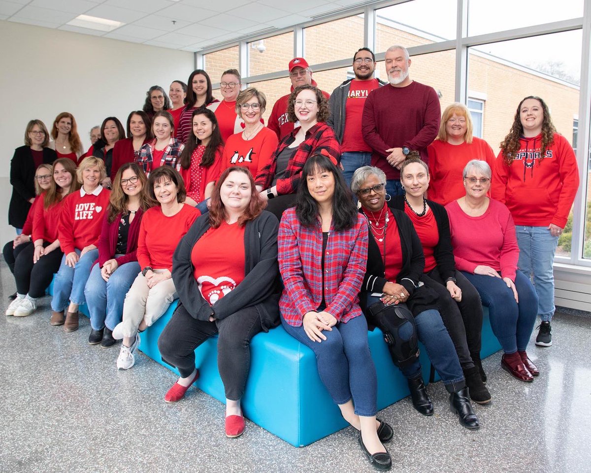 hagerstowncc's tweet photo. HCC staff &amp; students are wearing red today to join @American_Heart in raising awareness about heart disease!❤️

 #hccnow #WearRedDay #HeartMonth #americanheartassociation https://t.co/O5cm72RmKs