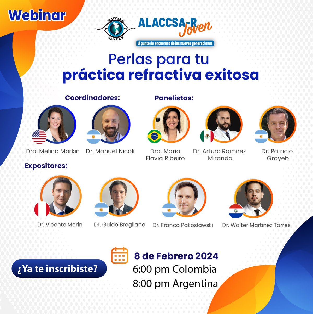 oftalmologoRO's tweet photo. ¡No te pierdas esta increíble oportunidad! 🌟 Regístrate ahora al exclusivo webinar "Perlas para tu práctica refractiva exitosa" organizado por ALACCSA-R Joven. ¡Aprovecha esta experiencia única para potenciar tu conocimiento! 🚀👁️ ➡️ Inscríbete aquí: https://t.co/dRLXHHn7Pv https://t.co/HtRrKGI9nd