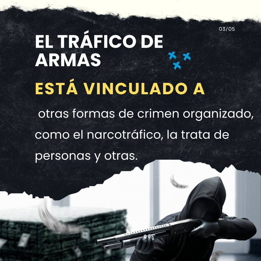UNLIREC's tweet photo. Este delito tiene un impacto sobre la seguridad de los países, porque alimenta la violencia armada y está estrechamente vinculado a otras formas de crimen organizado, como el narcotráfico, la trata de personas, entre otras.

📌Conoce más aquí https://t.co/AvLbmuMNwl