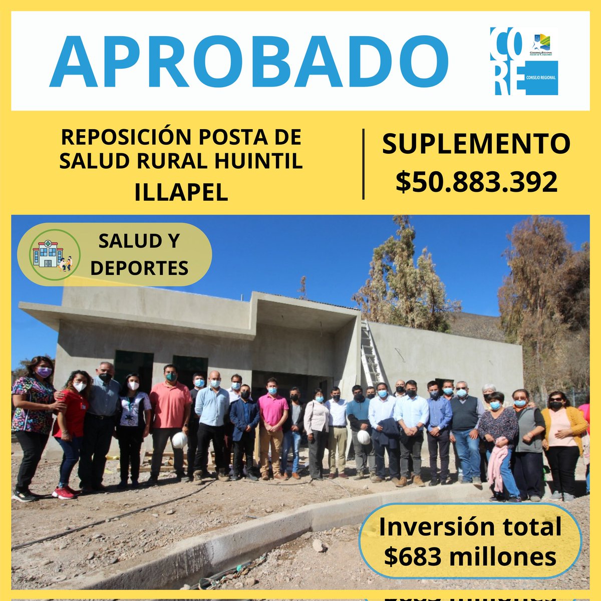 CORECoquimbo's tweet photo. 🏥👨👩👧👦 Aprobado el suplemento de más de $50 millones para reposición de Posta de #SaludRural de #Huintil #Illapel.
✅️ Inversión total supera los $683 millones
✅️Más de 400 habitantes del sector tendrán una mejor atención en salud https://t.co/ouSuzE6D7k