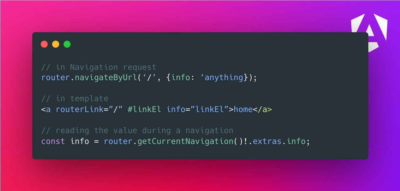 Angular on X: "We've added a new feature to the Angular router in v17.1! - It allows passing data to navigation requests that is available for the duration of the navigation - Angular on X: "We've added a new feature to the Angular router in v17.1! - It allows passing data to navigation requests that is available for the duration of the navigation -