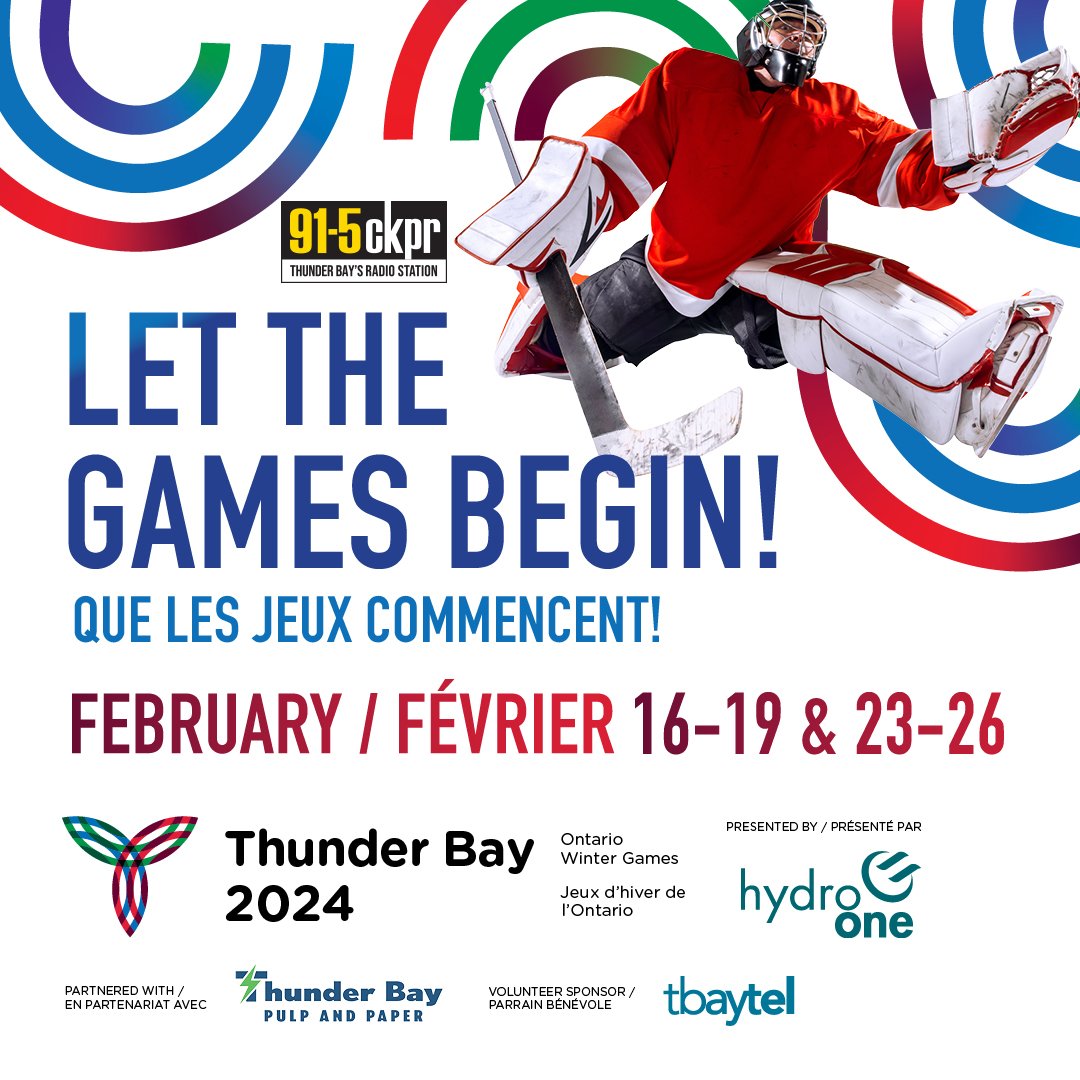 Thunder Bay 2024 Ontario Winter Games presented by Hydro One starts today! Are you ready?

Get info on all the participating sports, sign up for the email list and learn more at tbaygames2024.ca

#915ckpr #tbay #tbaygames2024 #thunderbay #ontariowintergames