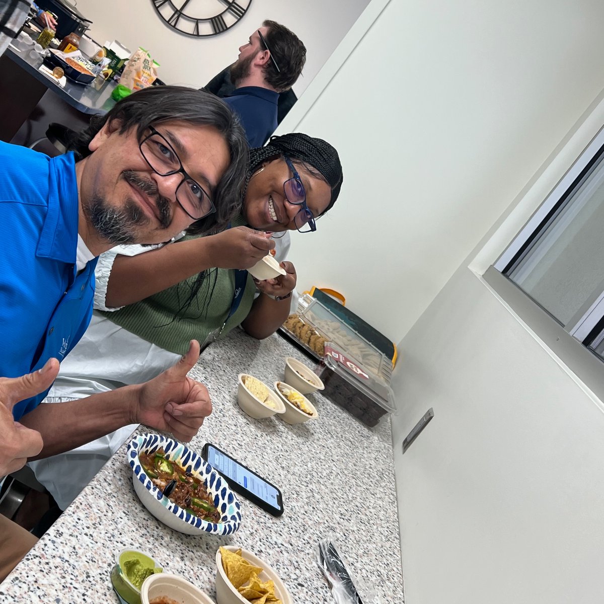 VABusinessSys's tweet photo. Is it a bit CHILI in here?! 🌶️

The Richmond Branch enjoyed a Chili Fiesta today, and it was quite the feast! We had everything from traditional chili to turkey chili to white chicken chili. And we can't forget to mention the toppings and delicious sides of chips + guacamole.😋 https://t.co/4f39XwwfV5