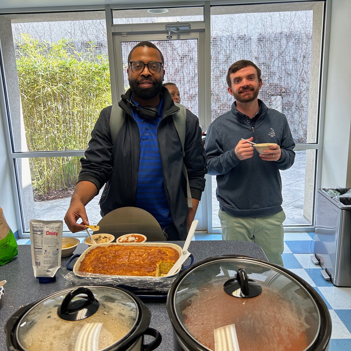Is it a bit CHILI in here?! 🌶️

The Richmond Branch enjoyed a Chili Fiesta today, and it was quite the feast! We had everything from traditional chili to turkey chili to white chicken chili. And we can't forget to mention the toppings and delicious sides of chips + guacamole.😋