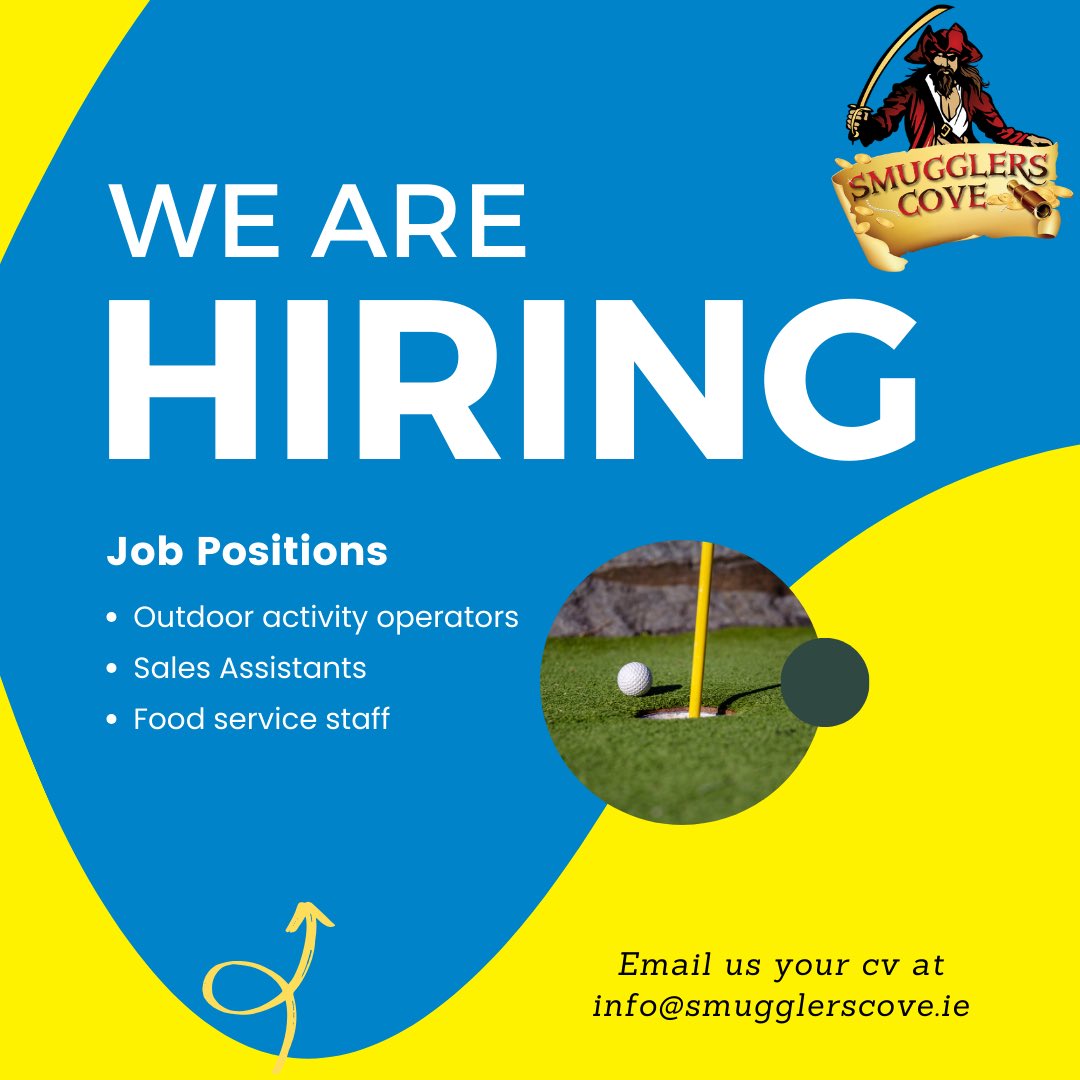 Smugglers Cove Rosscarbery (@smugglerscoveie) on Twitter photo WE ARE HIRING!!!!
As we prepare to reopen in March, we are looking to hire seasonal staff for various roles.
Experience is beneficial but not essential.
If you are interested in joining our team, please email your CV to info@smugglerscove.ie
#jobswestcork #westcorkjobs WE ARE HIRING!!!!
As we prepare to reopen in March, we are looking to hire seasonal staff for various roles.
Experience is beneficial but not essential.
If you are interested in joining our team, please email your CV to info@smugglerscove.ie
#jobswestcork #westcorkjobs