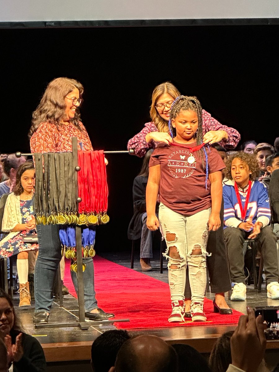 JRWStockton's tweet photo. We shine a Spotlight on Success every year! Last night, our staff gave medals to the student scholars who have achieved exemplary academic success in English and Spanish language arts, math and science. Four students also spoke about why academic success is important. https://t.co/1bYveD3BDL