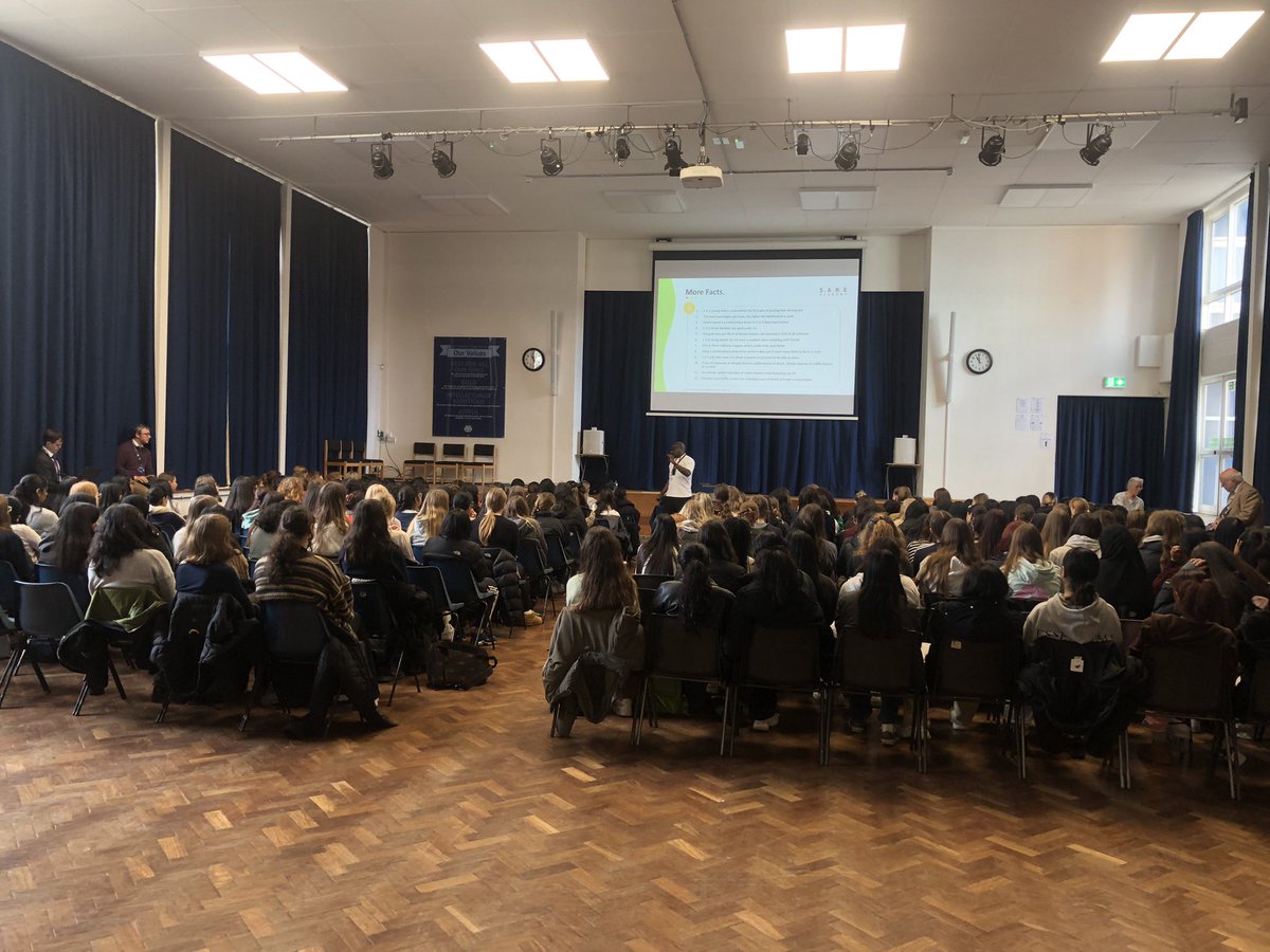 Year 12 taking part in a really important and informative session around safer driving and driver awareness from S.A.M.E Academy this morning.