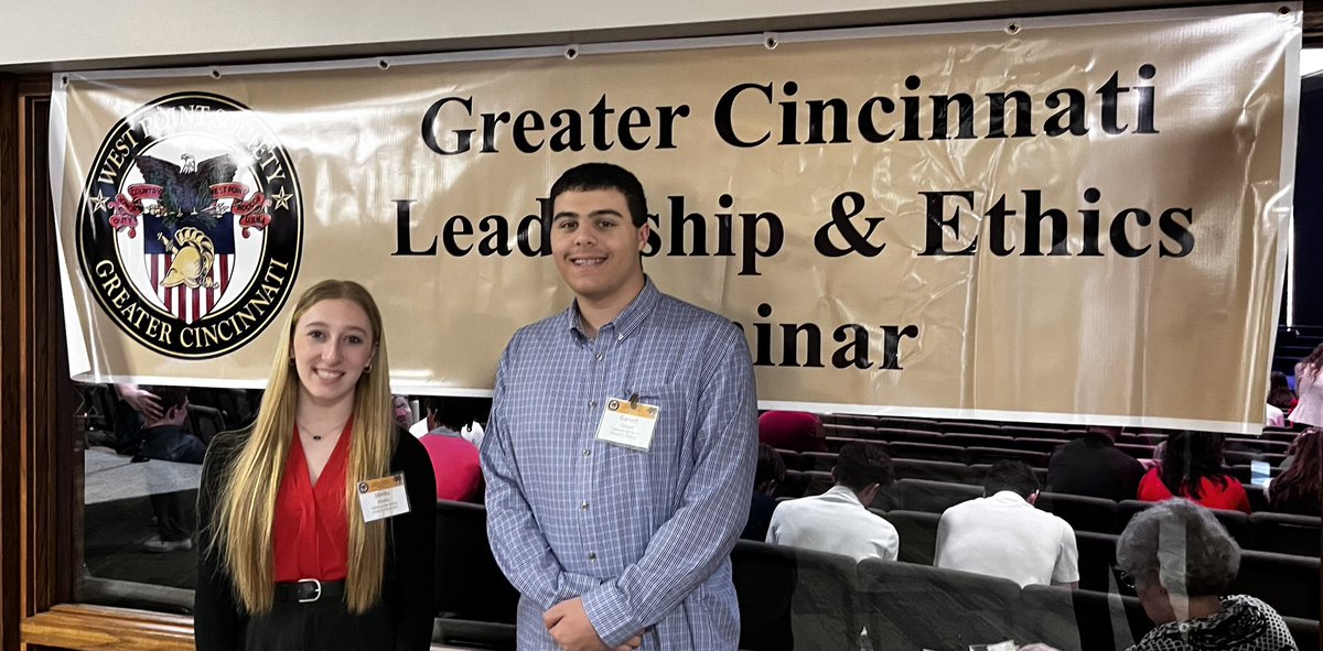 hhs_go's tweet photo. Garrett C. And Shelby S. attended the West Point Leadership and Ethics Seminar today, learning about ethical decision making and collaborating with students across Greater Cincinnati. @FTHighlandsHS https://t.co/7v3S5gIkhS