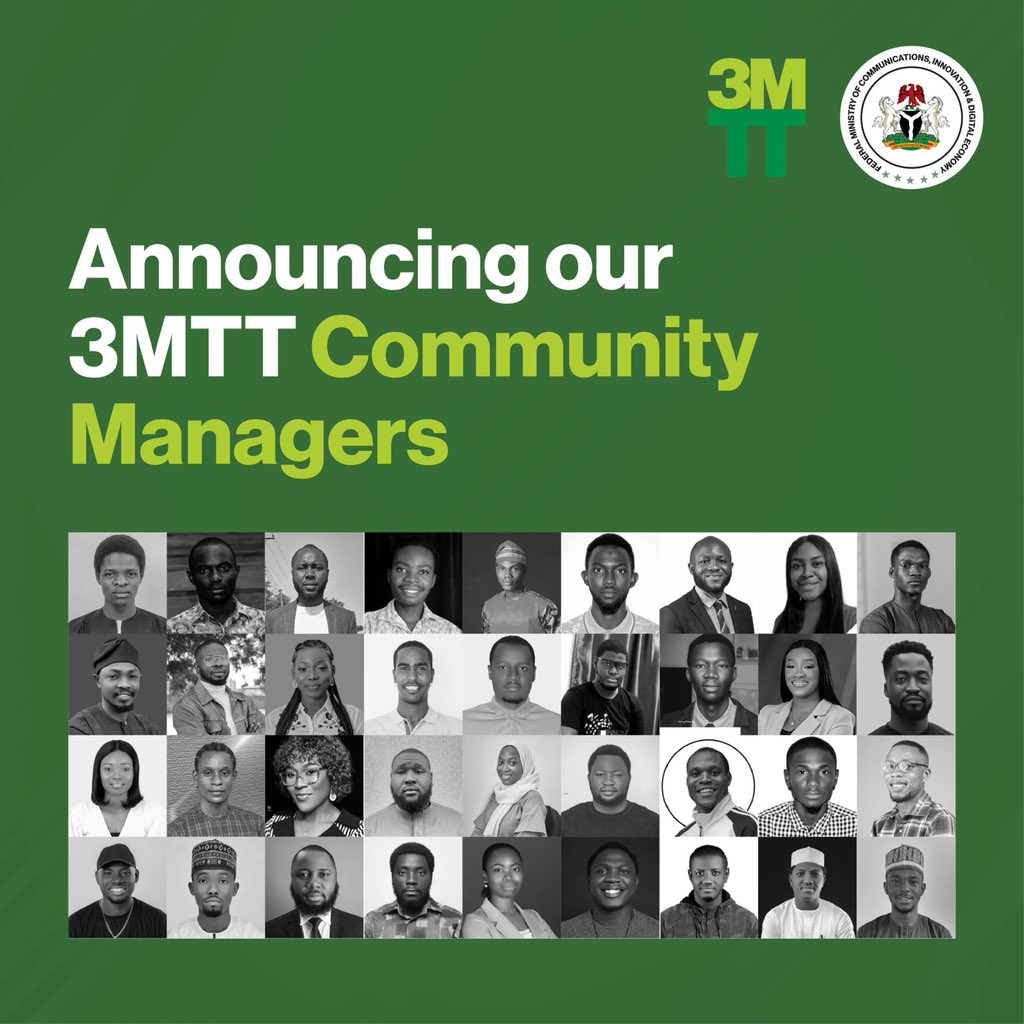 We’re pleased to announce our Community Managers across 36 states &amp; the FCT. These managers will play a crucial role in providing guidance &amp; support to #3MTT participants. This has been made possible thanks to our partnership with <a href="/IHSTowers/">IHS Towers</a> &amp; is part of their N1 billion support.