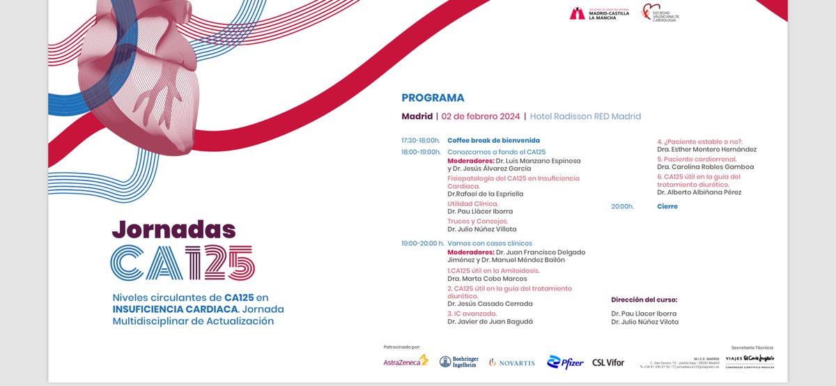 MartaCoboMarcos's tweet photo. Gran jornada de cierre del CA125 tour. Enhorabuena @yulnunezvill @rdelaespriella @paullaceriborra no solo por las jornadas sino por perseverar en esta línea de investigación que esta cambiando nuestra práctica clínica! https://t.co/htCQqxNxIg