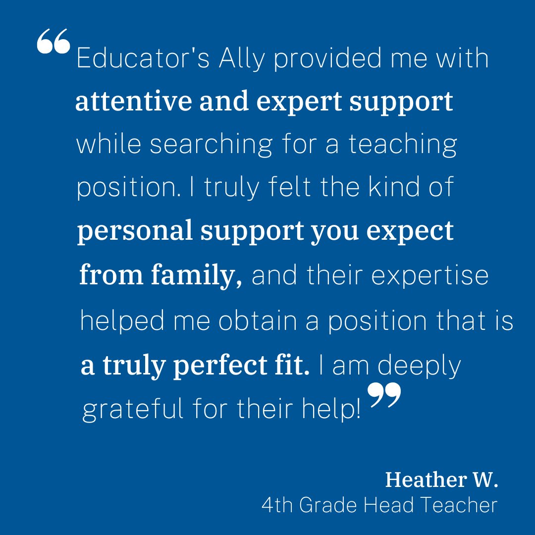 At Educator's Ally, it's our objective to give you the individualized support you deserve throughout the job search. #educatorsally #indyschools #privateschools #boardingschools #dayschools #education #jobsearch #jobsearching #teachers #teacherjobs #teaching #teachingjobs