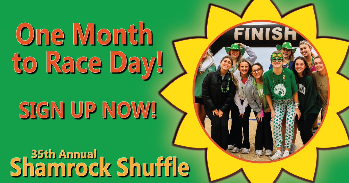 LawrenceStPats's tweet photo. We are officially ONE MONTH out from the 35th annual Shamrock , we are so excited! We feature both a 5K and a 10K course – it's one of the few 10K races in the area. The race starts at Johnny's and travels along the river levee and into North Lawrence! https://t.co/J89cmUi6If