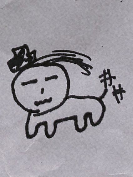 k0022's tweet photo. 与太郎くんが描いてくれる武虎くん(武虎犬) https://t.co/zfUvCqS2bq