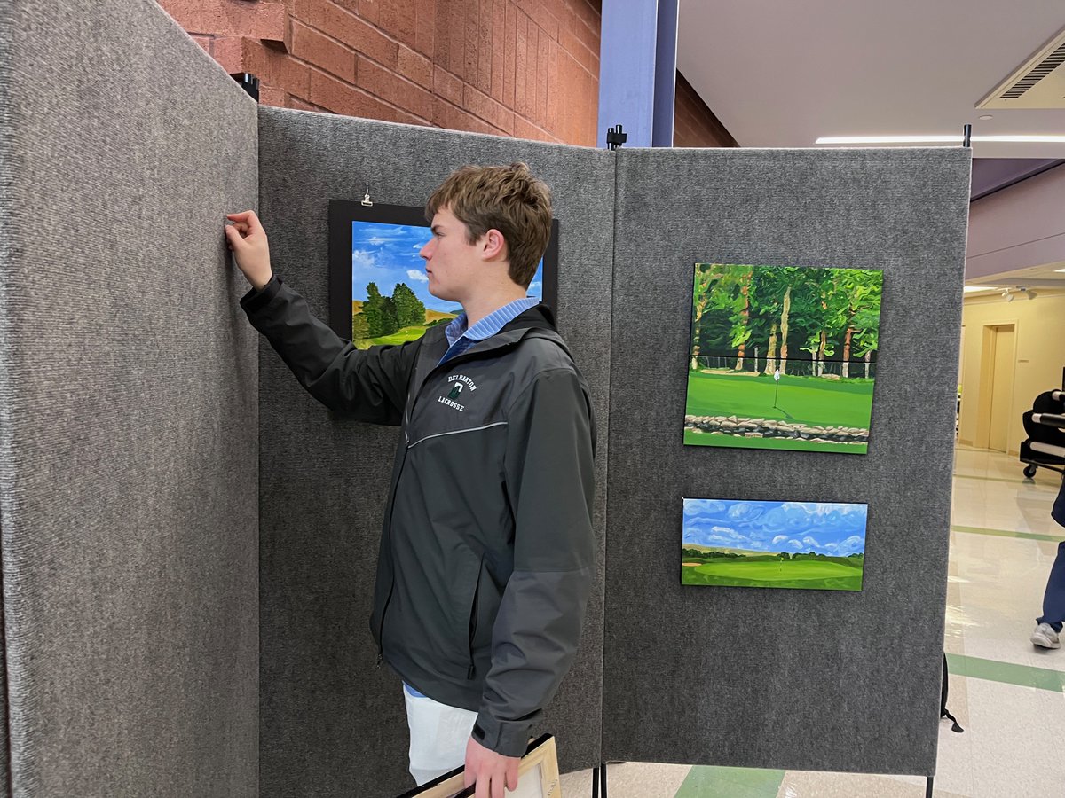 DelbartonArts's tweet photo. Our AP Artists are displaying their artwork in the FAC lobby as we prepare for the grand exhibit opening on February 5! #delbartonarts #calledtocreate https://t.co/VbLCLH9ANP