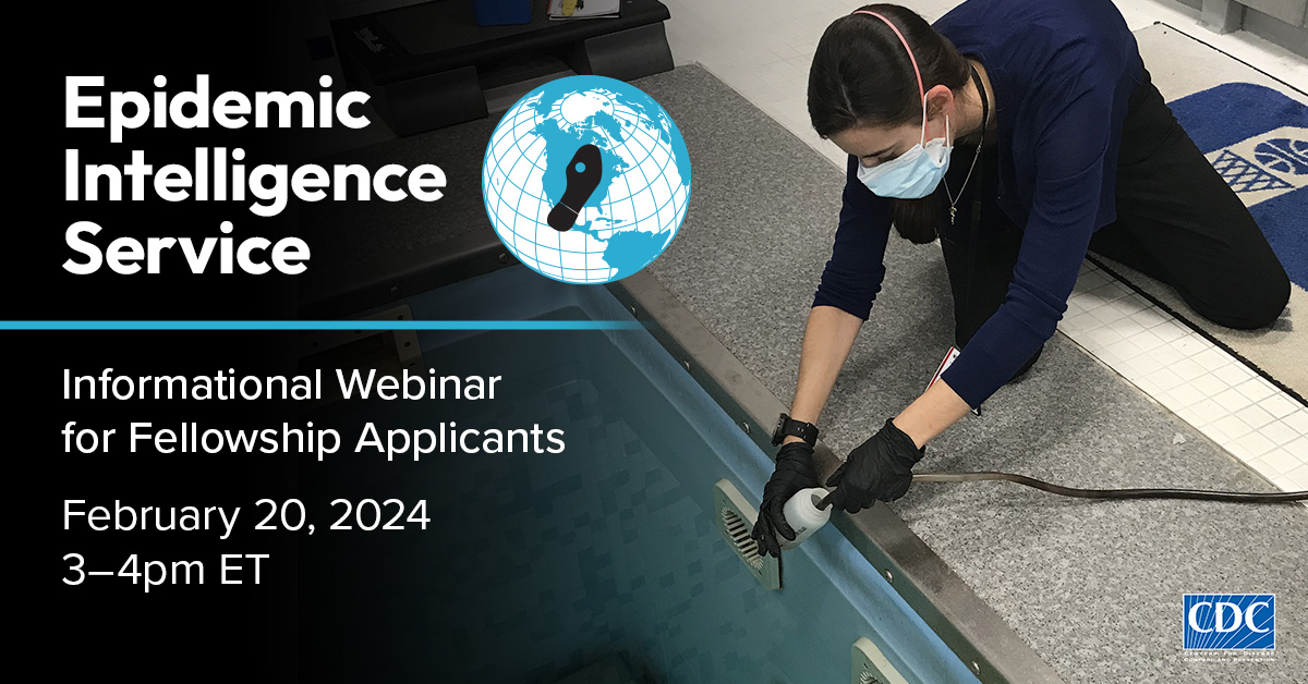 Want a behind-the-scenes look at CDC’s Epidemic Intelligence Service? Hear from current and former #DiseaseDetectives about this life-altering fellowship. Learn about their training, investigations, and careers.

Register in advance to attend: bit.ly/4a7HEW2