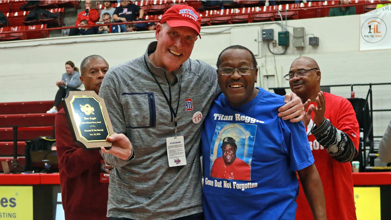Join us tomorrow as we honor the Titan Reggie by handing out the annual Titan Reggie Spirit Of Detroit Mercy Award at halftime of the men's game against Robert Morris #DetroitsCollegeTeam #TitanForLife  ⚔️🏀