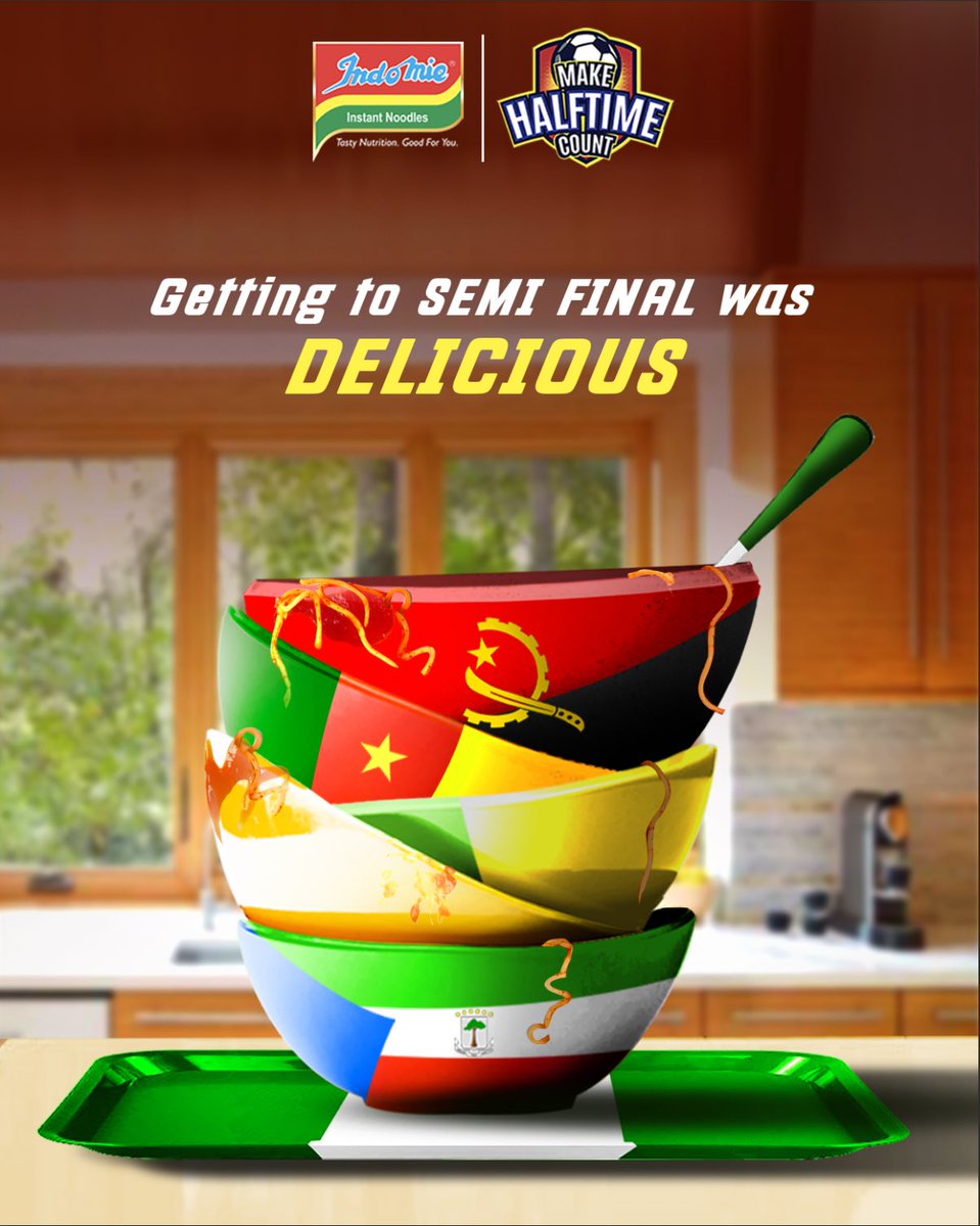 IbkSports's tweet photo. The Eagles ate and left no Antelope crumbs!😂

With a mouth filled flavors, we welcome the Giant of Africa to the semi-finals. 

Let's go with flavors🕺🏽💃🏼🥰! 🦅
 
Who are the Eagles eating next? 😁

@IndomieHalftime #IndomieHalftime #IndomieMakeHalftimeCount #AFCON #AFCON2023 #SoarSuperEagles