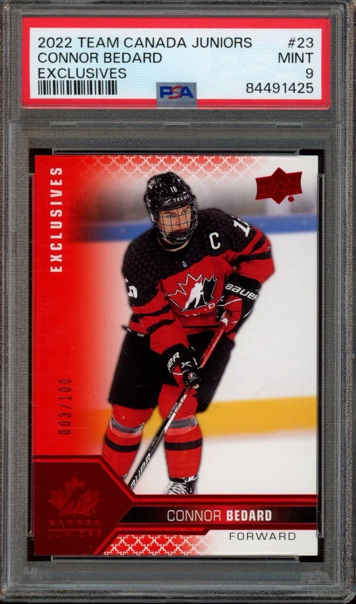 StveLikesStuff's tweet photo. Here's an #investment GEM ~!! 🏒🎂💎

Connor #Bedard PSA 9 | 003/100

USD: $500 🎉✨
Send Offers 

#Cards  #NHLAllStar 
#PSA #Blackhawks https://t.co/I7AUKWZTWQ