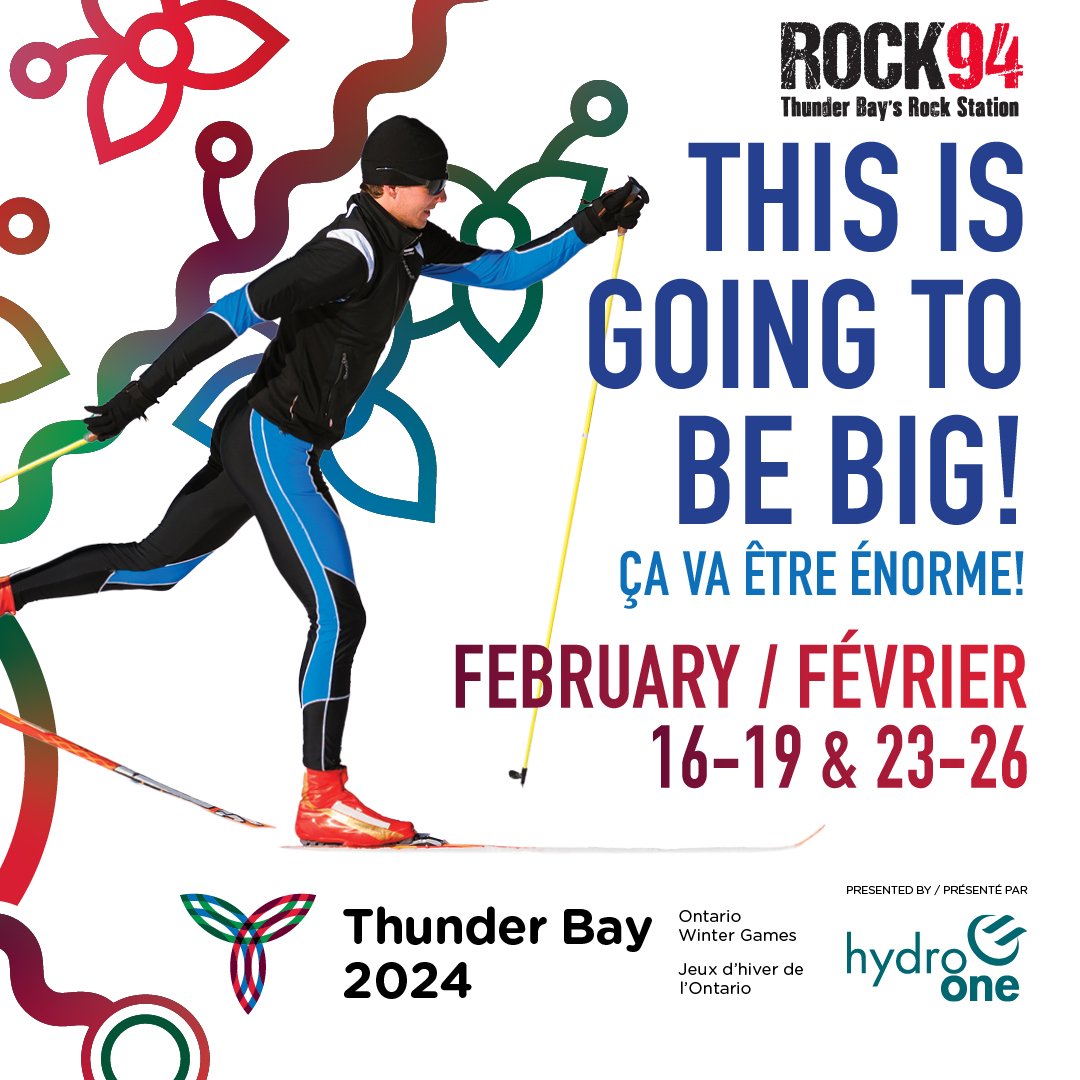 Only one week left for The Ontario Winter Games presented by Hydro One!

#rock94 #tbay #tbaygames2024 #thunderbay #ontariowintergames