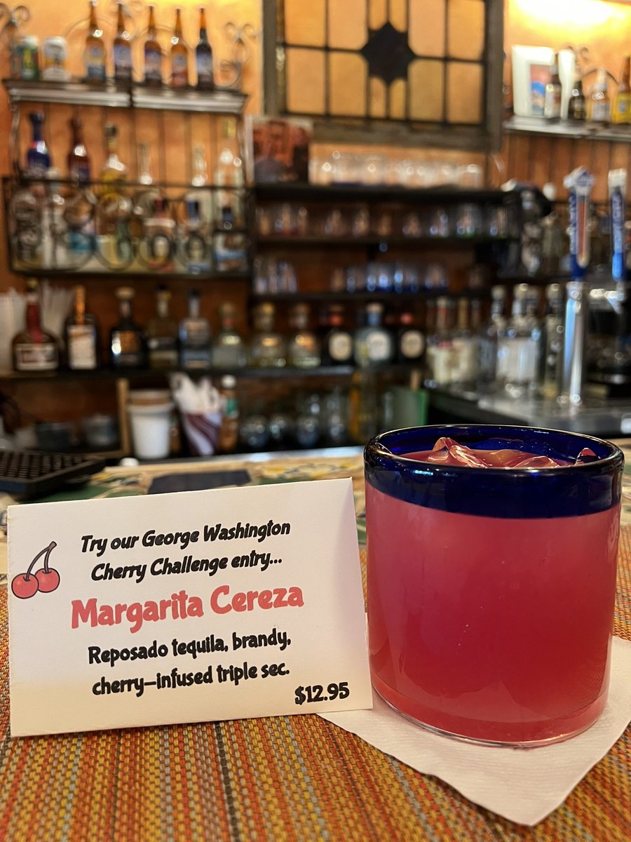 The kickoff of George Washington’s birthday countdown and the beginning of the Cherry Challenge has arrived. 
As always start with a margarita!
#GWCherryChallenge <a href="/visitdelrayVA/">Visit Del Ray</a>