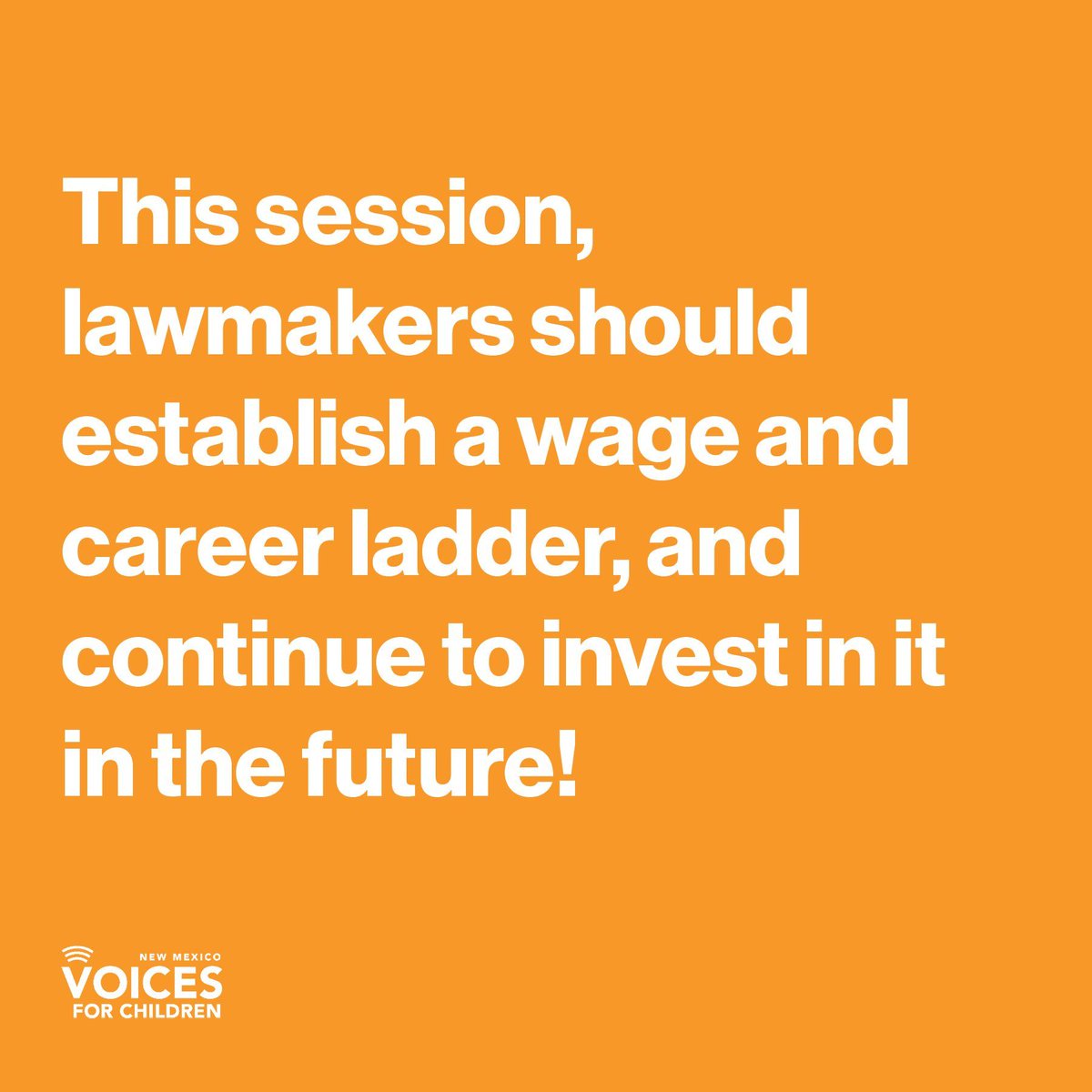 NM's early childhood educators and professionals play an essential role in our children's development and future success. This session let's establish a wage and career ladder for child care workers so they get paid the wages they deserve! #nmpol #nmleg