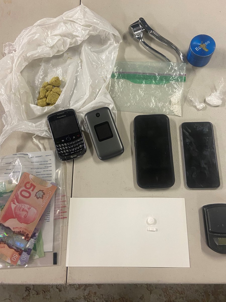 The #BurlingtonOPP stopped a vehicle for a traffic violation and observed open cannabis within reach of the driver. A search revealed Fentanyl, Cocaine, multiple cell phones and cash. Driver charged with drug trafficking. #SafeCommunities ^ks