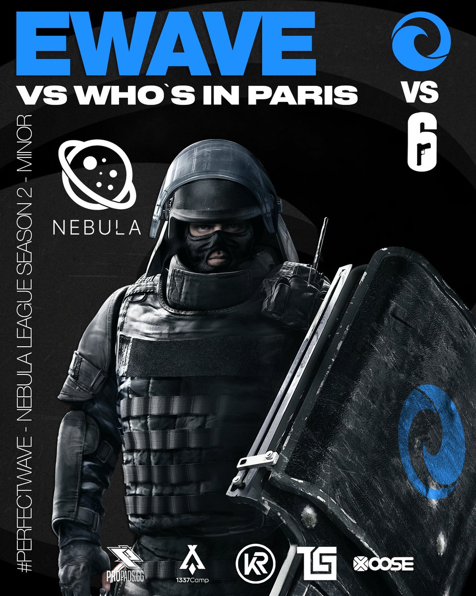 Maybe our social media person has forgotten, but we got our first <a href="/NebulaLeague/">Nebula League</a> minor playday today!

🆚️Who's in Paris
⏰️RIGHT NOW!
🎬twitch .tv/nebulaleaguer6

Our Lineup:
<a href="/mcgyvxr/">McGyver™ 🔜 SI26 Paris 🇫🇷</a> 
<a href="/Tuk_R6/">TUK</a> 
<a href="/Panozaaa/">Panoza | Panzora | Panazo | Panooosa | Panzaza</a> 
@Andyerli2 
and our newcomer <a href="/faveripper/">Fave</a>!

GLHF Boys!🤗

#PERFECTWAVE🌊