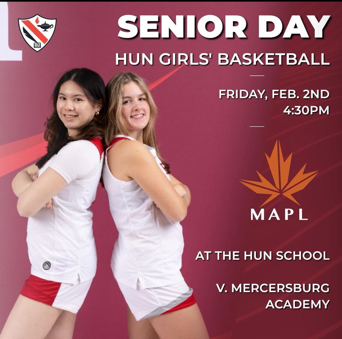 IT’S SNR DAY! Join us as we thank Anna Schweer & Michaela Pestano for their dedication to the program! We will also be celebrating our 3 great snr managers: Dakota, Hridami, & Hana. See you there!

#HerAtHun #HunStrong #HUNgry #OnTheHUNt #basketball #girlsbasketball #seniorgame