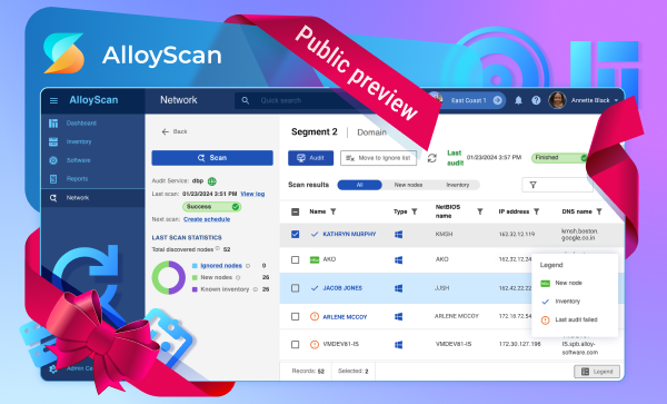 🎉 We're releasing a new product today! 🎉 We're launching a cloud-based IT asset discovery solution, AlloyScan, in a Public preview mode. This means anyone can try it out for free!😍 Sign up for the preview on our website: bit.ly/3Uq7XRN