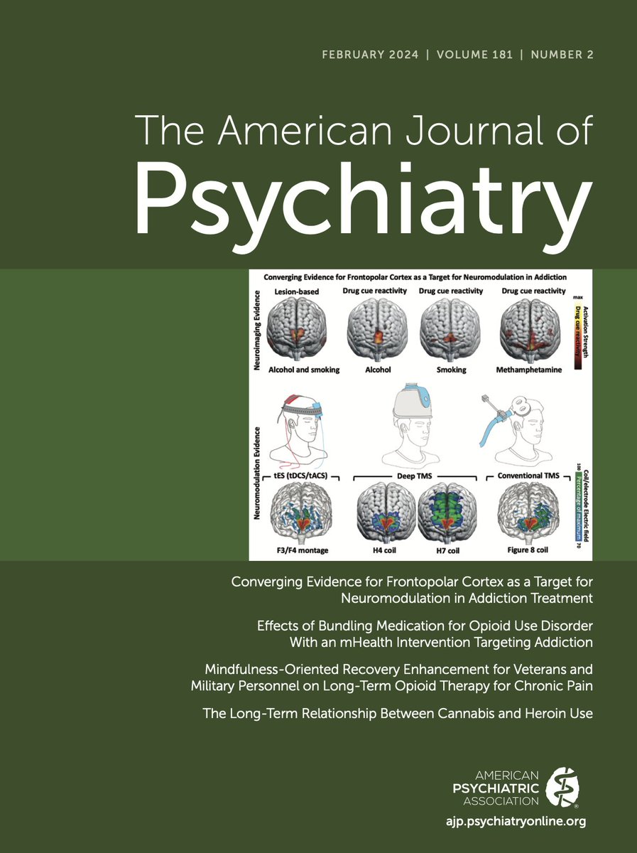 I'm thrilled that our new work is featured as the cover of the new issue of the American Journal of Psychiatry (February 2024): ajp.psychiatryonline.org/toc/ajp/current @SoleimaniGhazal @brainstimgrl @mpwpaulus @brainstimgrl @JJoutsa @MaromBikson @shansiddiqi