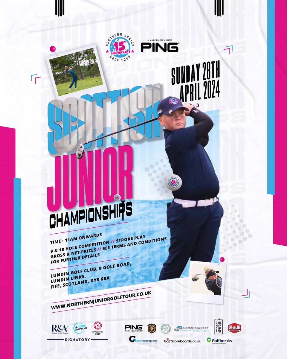 Last few places remaining for our Scottish Junior Championship at @lundingolfclub To book please visit golfgenius.com/pages/77342831… @PINGTourEurope