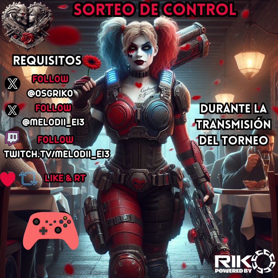🦋 MeLODii Ei3🦋 (@melodii_ei3) on Twitter photo ❇️Sorteo de un control❇️
Durante la transmisión del torneo femenil se hará el sorteo de un control y todos los que sigan los requisitos podrán participar.
Follow:
<a href="/MeLODii_Ei3/">🦋 MeLODii Ei3🦋</a> ✅
Twitch.tv/MeLODii_Ei3 ✅
@OsgRiko ✅
Like y RT ✅
Menciona a dos personas ✅ ❇️Sorteo de un control❇️
Durante la transmisión del torneo femenil se hará el sorteo de un control y todos los que sigan los requisitos podrán participar.
Follow:
<a href="/MeLODii_Ei3/">🦋 MeLODii Ei3🦋</a> ✅
Twitch.tv/MeLODii_Ei3 ✅
@OsgRiko ✅
Like y RT ✅
Menciona a dos personas ✅