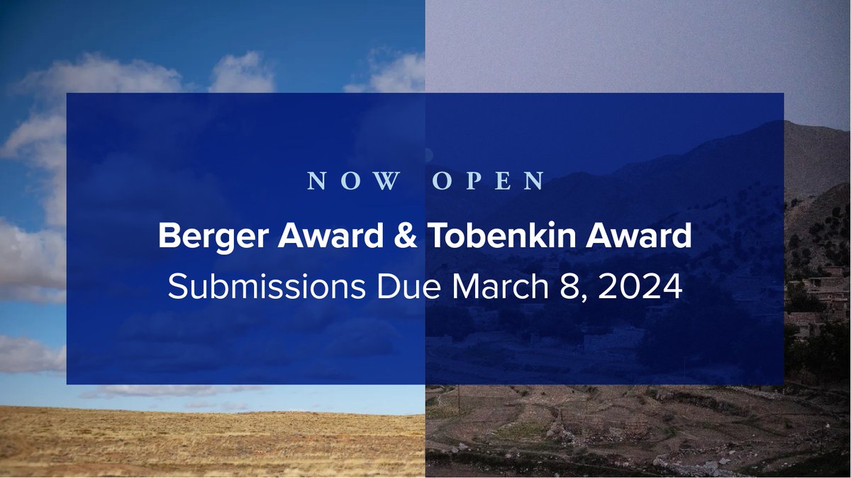 The 2024 #BergerAward and #TobenkinAward are now open for entries! The #BergerAward, named after the late @nytimes reporter Meyer “Mike” Berger, is awarded for an outstanding example of in-depth, human interest reporting. Submit by March 8: journalism.columbia.edu/berger