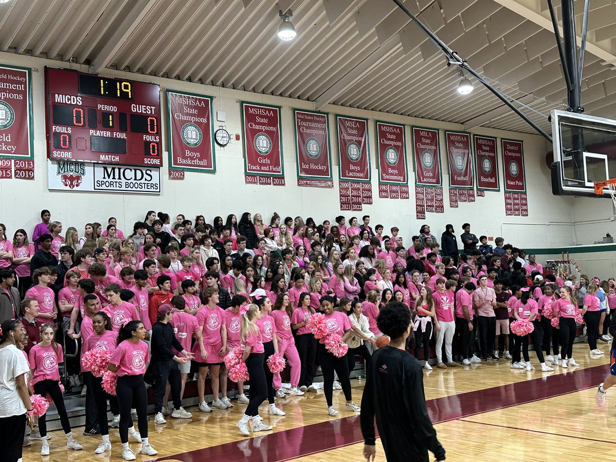 The North Gym is pink!!! Go Rams!