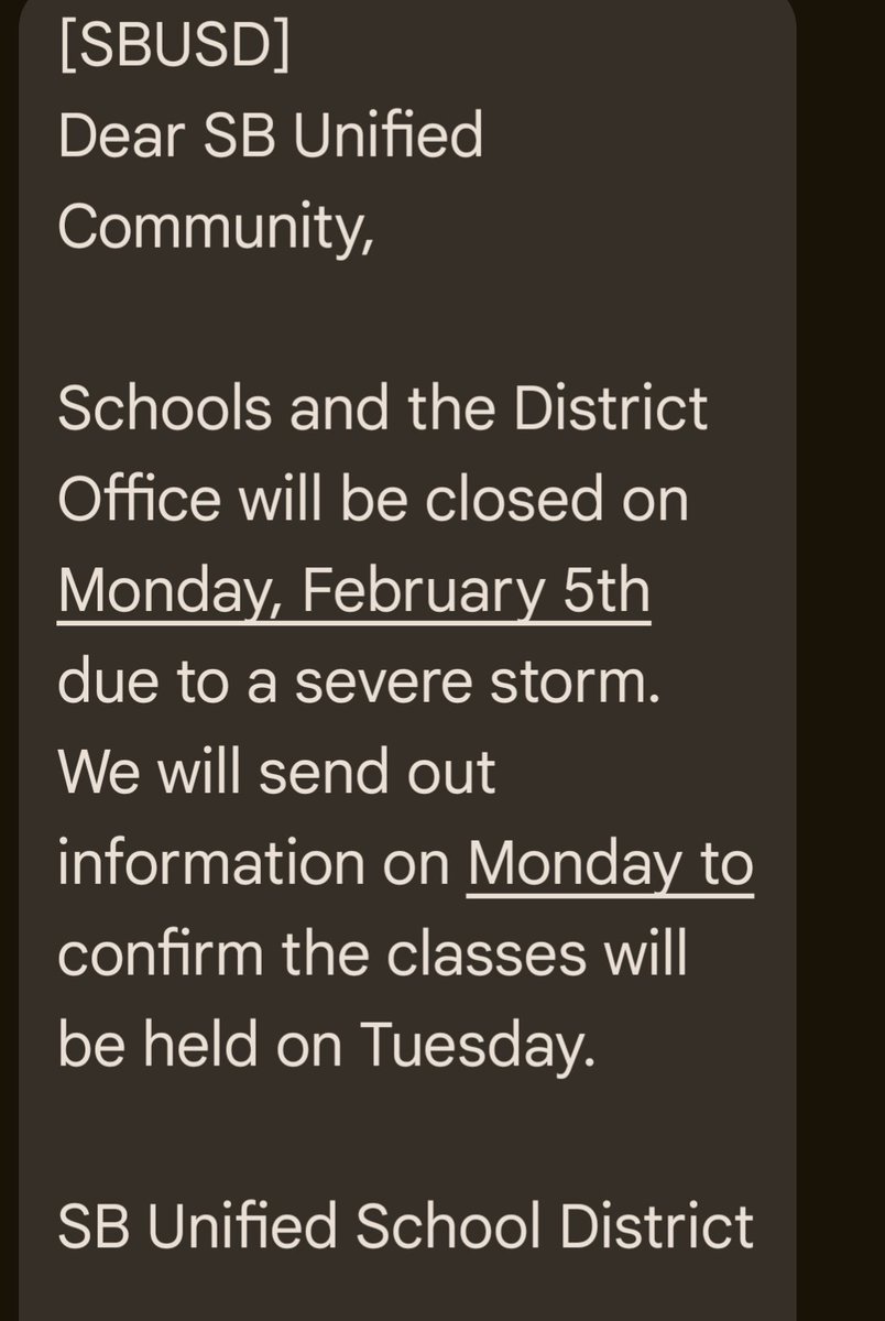 Santa Barbara schools closed Monday, because of the rain on Sunday.