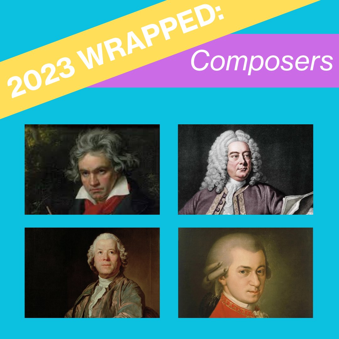 Can you name any of these four iconic composers in our #2023wrapped? Our concerts in 2023 featured robust works by these artists, and we cannot wait to continue to produce their works in 2024. What other artists are a part of the Baroque #RatPack?