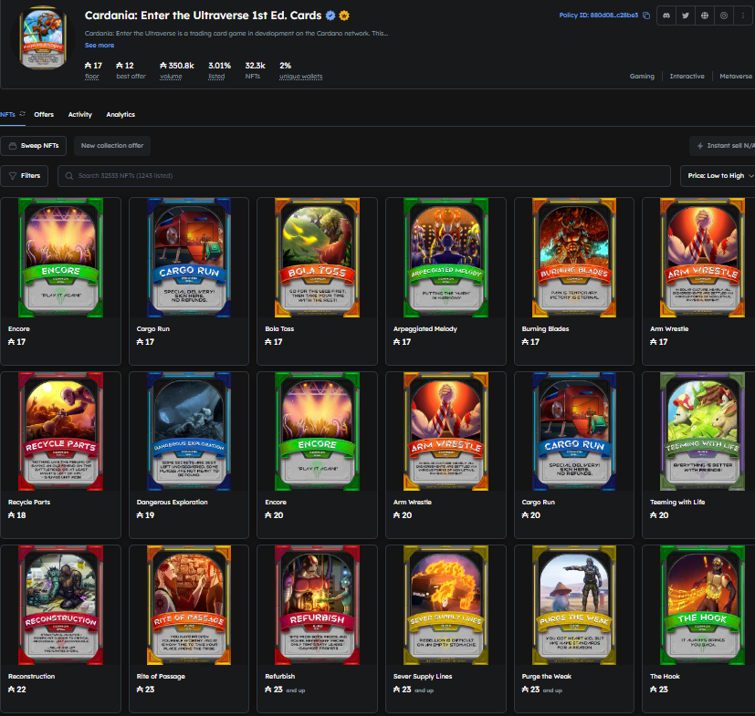Ultra_LabsX's tweet photo. Cardania Enter the Ultraverse 1st Ed. Cards can be opened opened through packs at https://t.co/W8thoL6tcP - Cards can be levelled using $RAD which you can passively earn through per epoch harvests! Easy breezy, lemon squeezy🍋 https://t.co/AM1ZC4Knpa https://t.co/tGqQdqqi6W