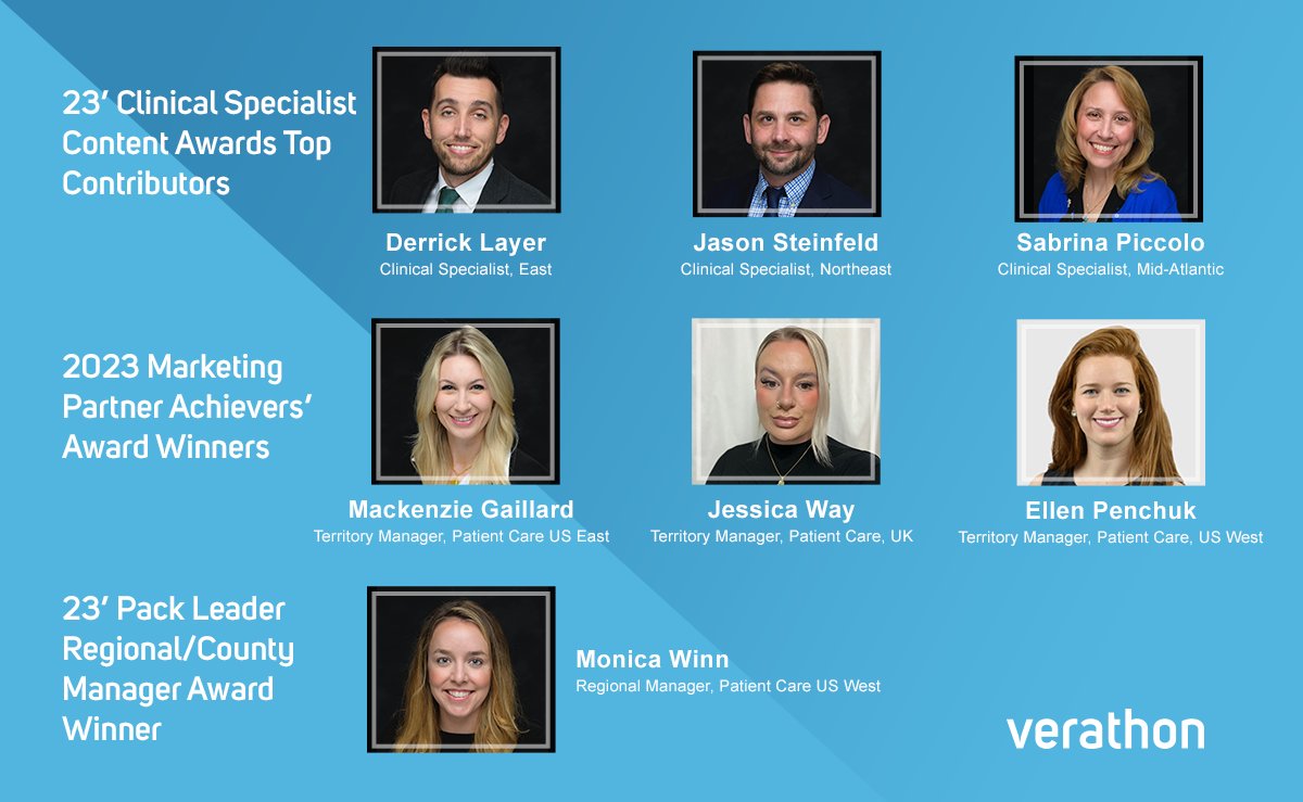 We're excited to shine the spotlight on our 2023 award winners. We want to celebrate these individuals for symbolizing Verathon's core values and driving success through innovation and commitment! #verathon #winningtogether