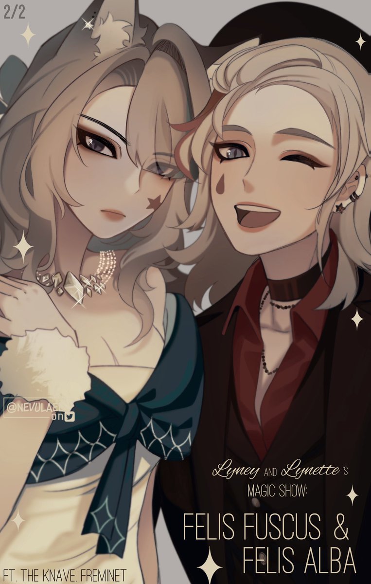 Hbd to my beloveds🐈🐈‍⬛
#Lyney #Lynette #GenshinImpact