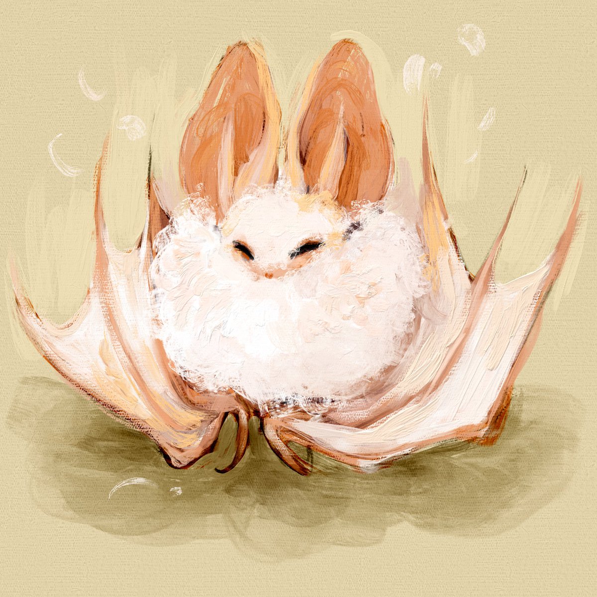 nightmareSyrup's tweet photo. Flying cotton ball 🥴

Just a cute, round, FLUFFY bat! https://t.co/1pPCmzeZuN