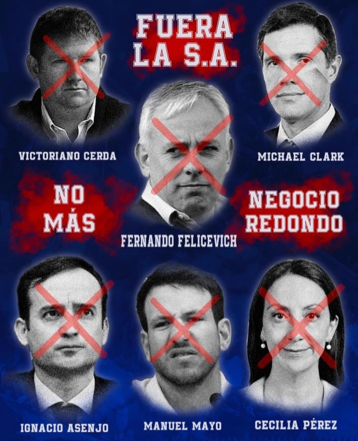 zapata_renato's tweet photo. VOLVEMOS A SER CLUB
A$UL A$UL NO ES LA @udechile
NO + S.A.
A$UL A$UL PASIÓN POR EL DINERO
FUERA A$UL A$UL !!!
FUERA CRU$ARTOR !!!
#FueraAzulAzul #AzulAzulNoEsLaU #FueraSA #VolveremosASerClub #VamosLaU #FueraCrusartor
#FueraSartor #NoMasSA https://t.co/VuScpgk4yY