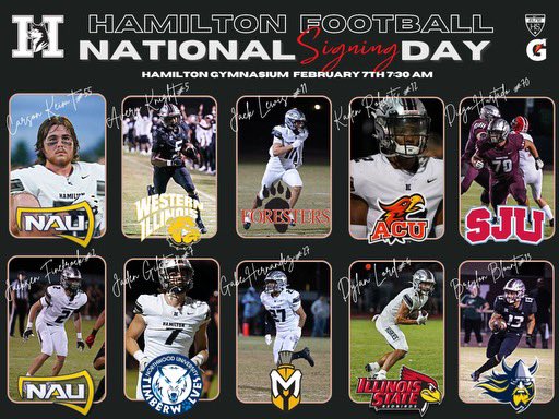 HamiltonHuskyFootball (@husky_football7) on Twitter photo Hamilton football will have 10 with more to come participating on signing day next week. Canβt wait to see these guys lock in their futures!!! <a href="/HHS_Athletics_1/">HamiltonAthletics</a> Hamilton football will have 10 with more to come participating on signing day next week. Canβt wait to see these guys lock in their futures!!! <a href="/HHS_Athletics_1/">HamiltonAthletics</a>