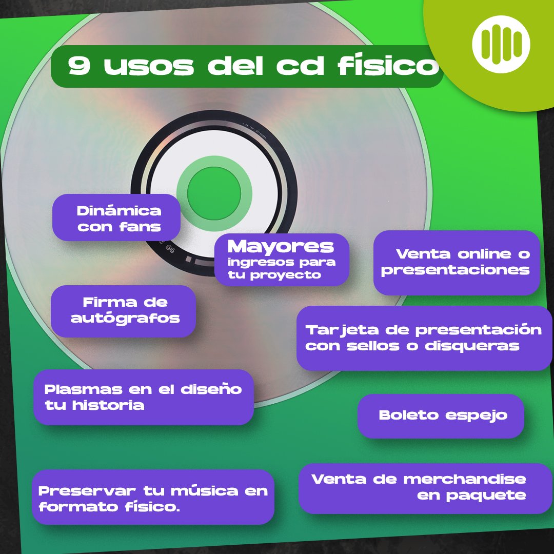 Si eres de los que piensa que el #CD💿📀 ya no es funcional, aquí te dejamos unas ideas de como puede ayudarte en la promoción de tu proyecto musical.😉📝
#ElFísicoSiImporta 
#SolucionesParaArtistas 
#AlternativaRepresenta