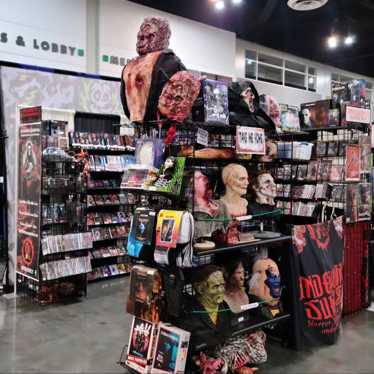 Day 1 of @creepiecon  is here!! Swing by Booth 502 and grab some gore! #underworldsubroxxa #xxtremeteam #horrorshop #extremecinema #indiefilms #indiehorror #gorehounds #horrorcon #horrorevents #inlandempire  #horroraddicts #collectors #collectibles #physicalmediaforever