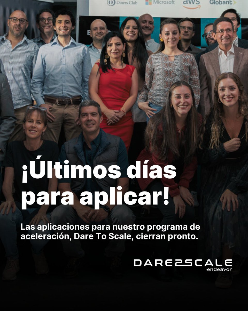 Desata tu potencial con el nuevo programa intensivo de aceleración de Endeavor Ecuador: #DareToScale. Mentorías de clase mundial, eventos, networking, acceso a capital y mucho más. Las aplicaciones cierran pronto en: ecuador.endeavor.org/daretoscale