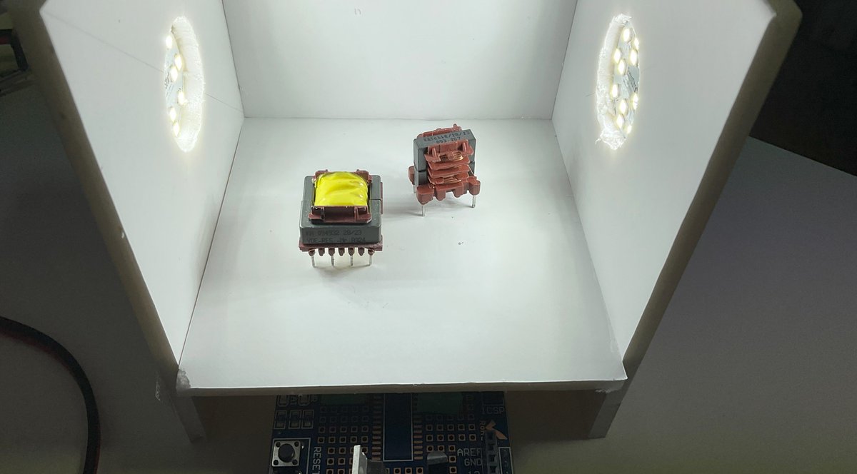 E14Community's tweet photo. "My Magic Lightbox prototype system includes a chassis, two LED lamps, an #Arduino microcontroller, and an adjustable switched-mode @Bourns flyback converter using analog-to-digital current feedback" https://t.co/t3W0fyj7Sf https://t.co/HAgkyK2gic