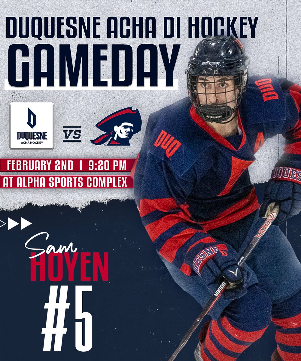 DuqHockey's tweet photo. It’s a Dukes Gameday presented by @prosphire ! 

The Dukes look to grab a W at home before heading to Ohio on Saturday. 

🆚Robert Morris
⏰ 9:20 PM
📌 Alpha Ice Complex https://t.co/q4D5G53poE