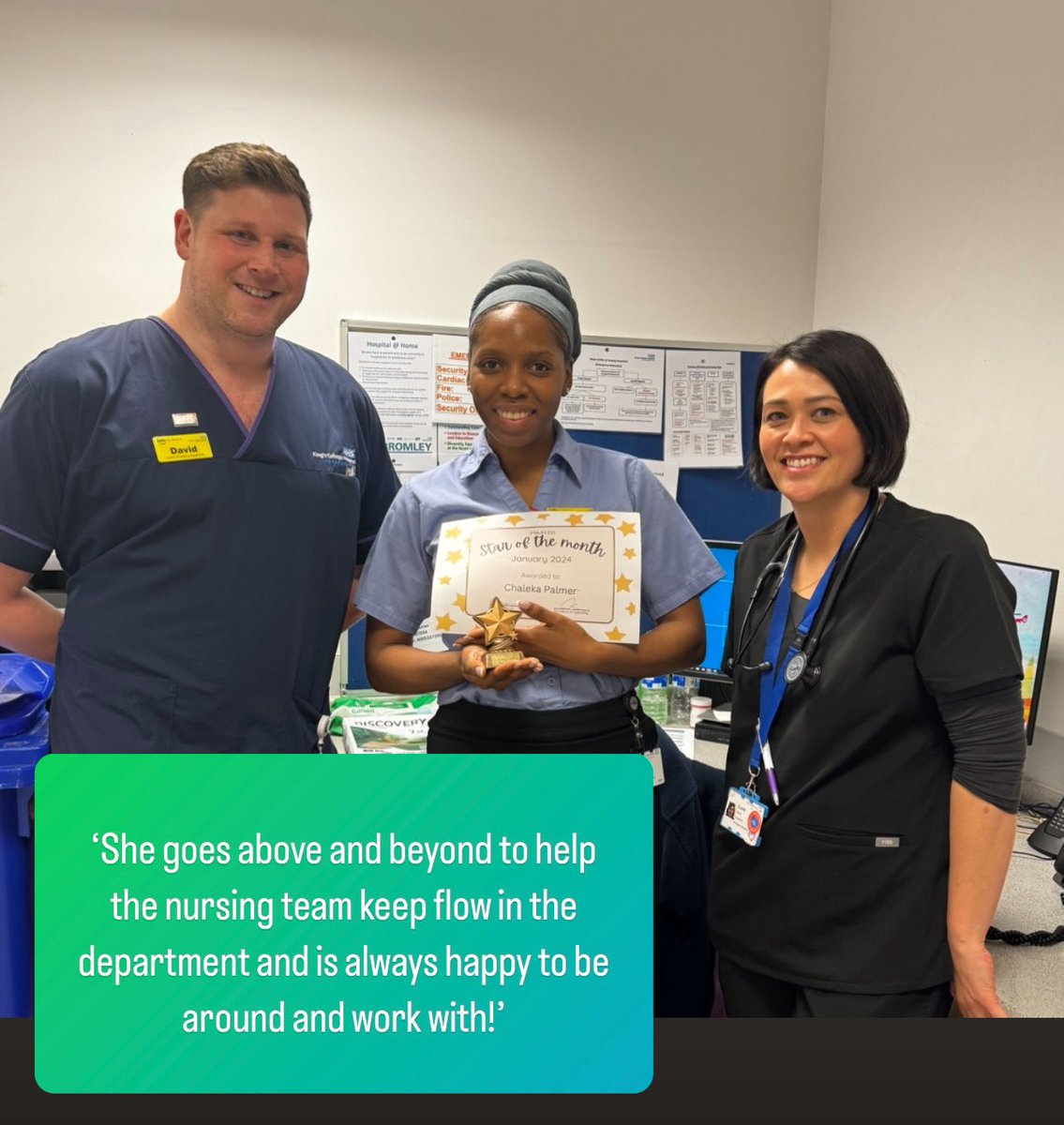 Congratulations to Chaleka one of our Patient Flow Co-ordinators who was nominated by her colleagues to win PRUH ED Star of the Month! #starofthemonth #staffappreciation