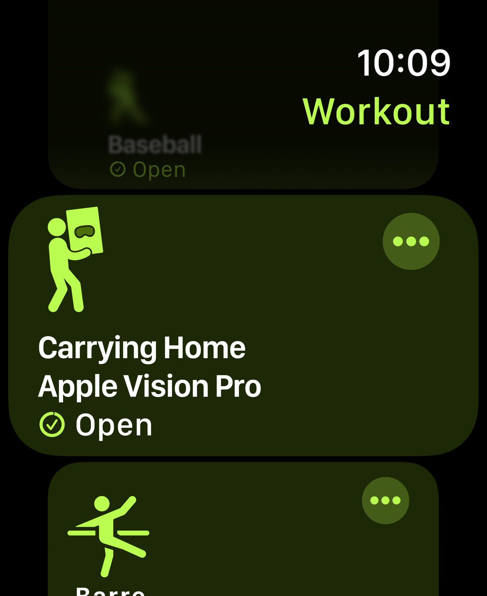 Lesser known Apple Watch Workouts:
Carrying Home Apple Vision Pro 🥽