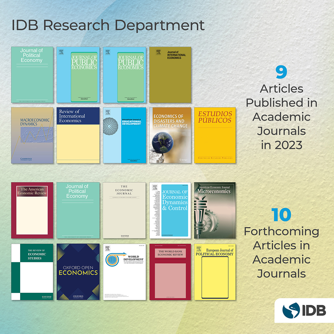 Outstanding year for <a href="/the_IDB/">Inter-American Development Bank</a> Research Department (RES). Congrats to our economists for publishing groundbreaking research in top journals that drives development economics conversations and informs better policy decisions in the region.